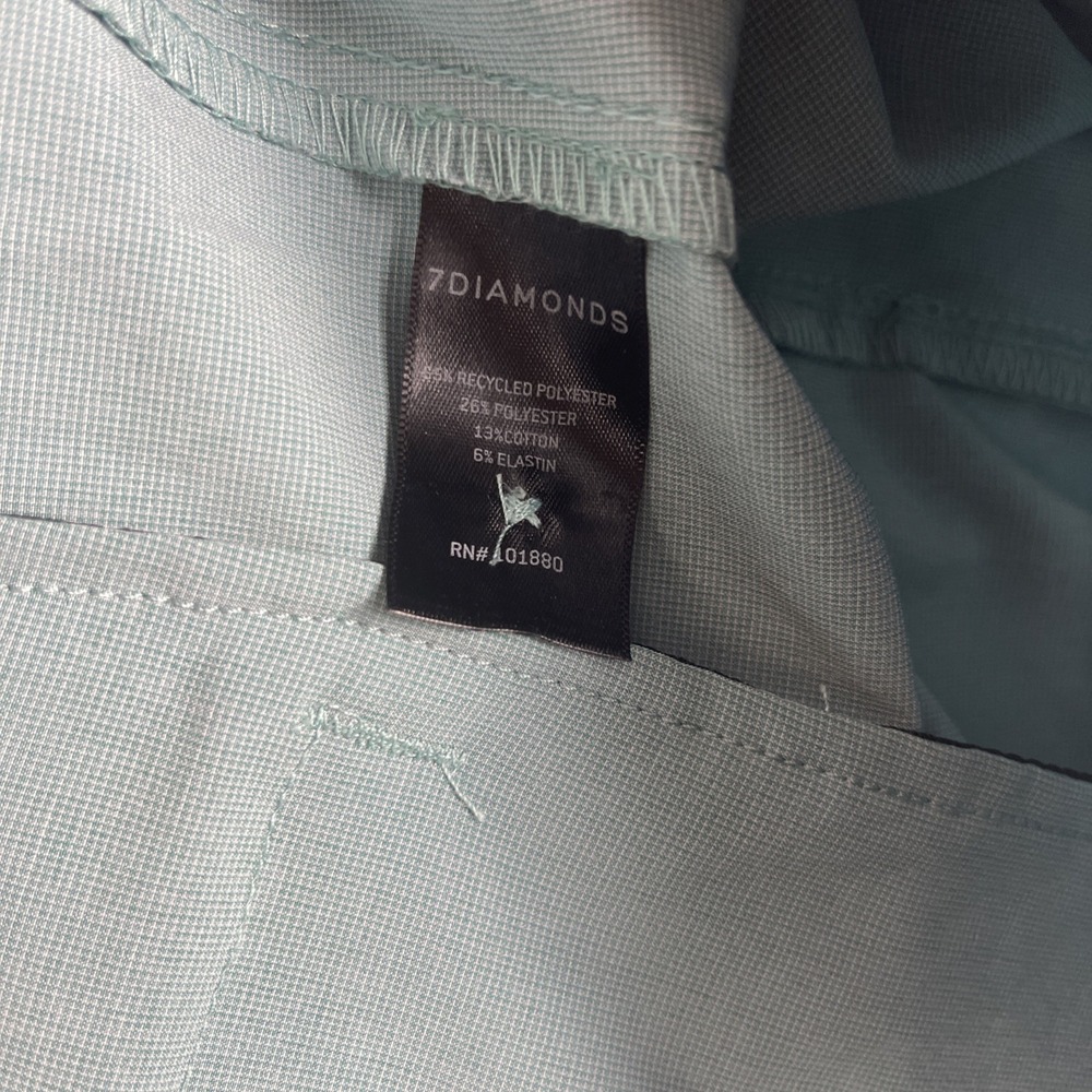 7 Diamonds Hybrid Performance Shorts Mens 40 Foam Green Stretch Quick Dry - Picture 12 of 12